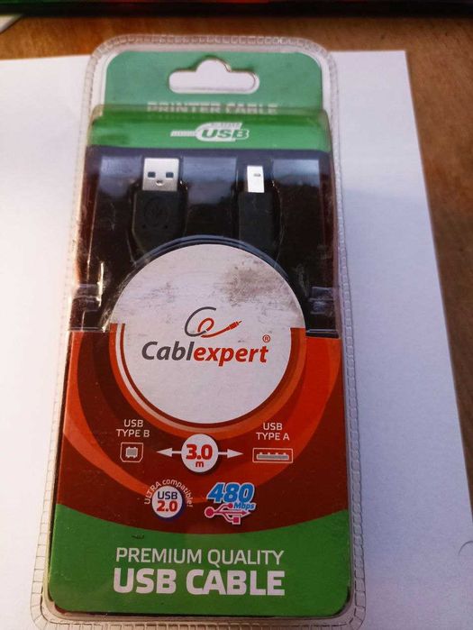 USB кабель для принтера 3 м. AM-BM, AM/BM