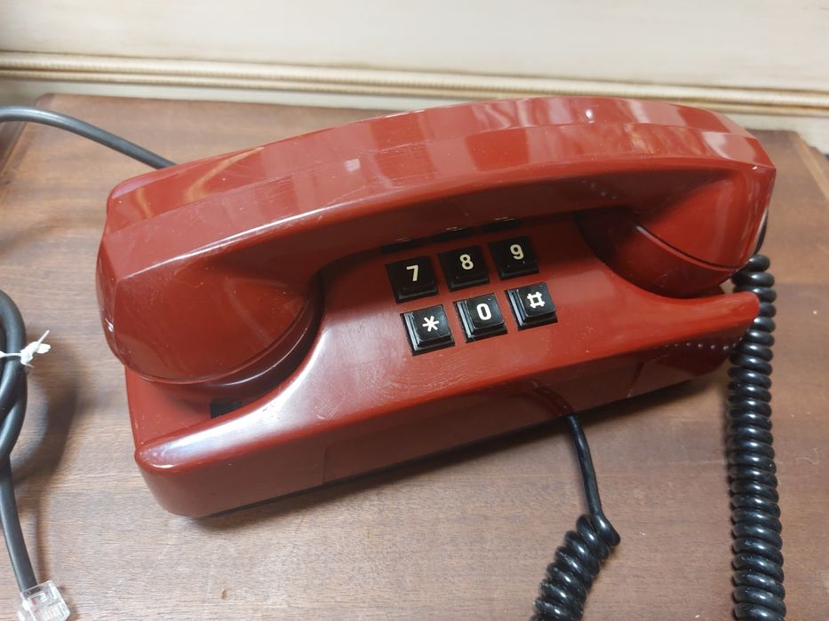 Telefone fixo analógico com botões de pressão com teclado numérico
