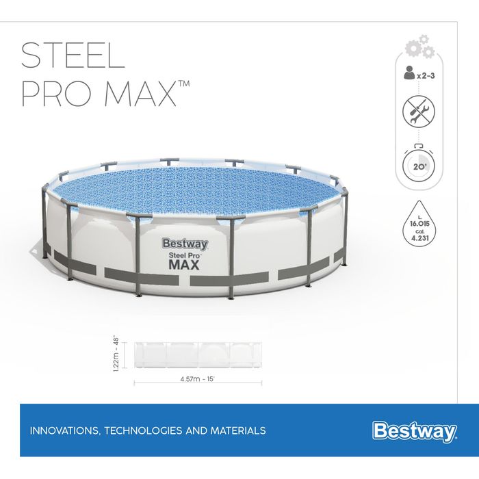 Piscina STEEL PRO MAX circular 457x122cm com depuradora filtro