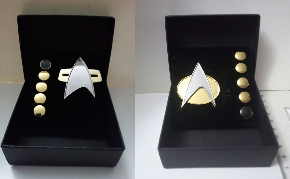 Pin Combadge Star Trek e 5 pips de hierarquia