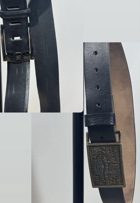 Оригінальний чоловічий шкіряний ремінь Versace Levis