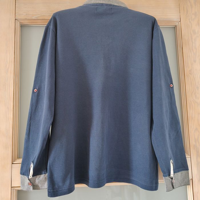 Bluza granatowa z kołnierzykiem dlugi rękaw