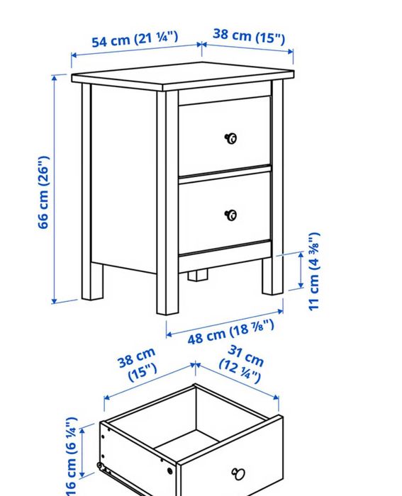 Mesas de Cabeceira IKEA Hemnes preto