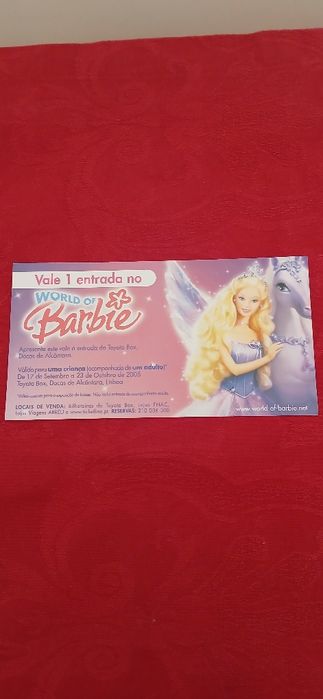 Bilhete World of Barbie, de 2005