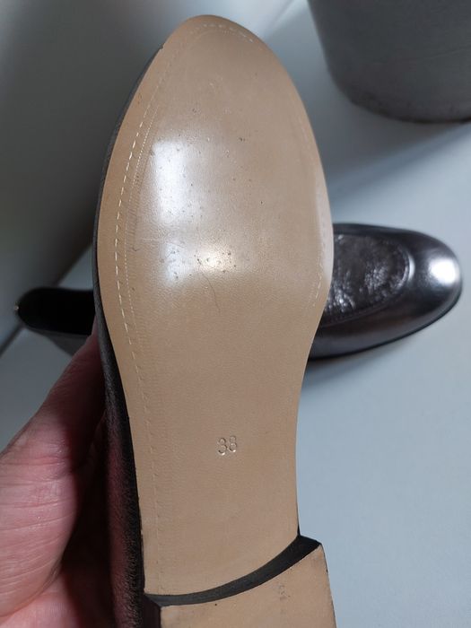 Buty gucci jardaan loafers 38 srebrzyste