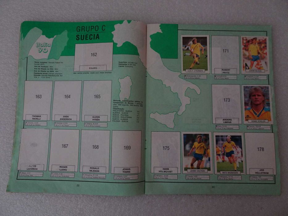 Caderneta de cromos de futebol Itália 90 - Euroflash faltam 182 cromos