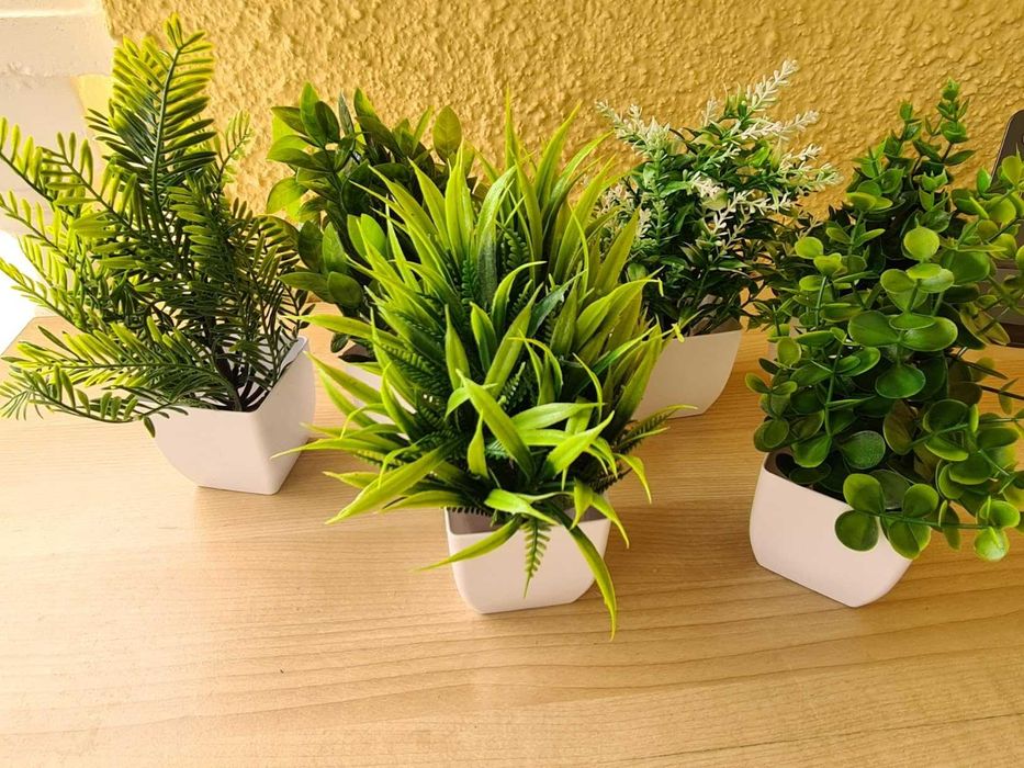 Sztuczne kwiaty z doniczkami 6 szt. zestaw roślin sztucznych