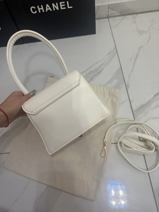 Torebka biala do reki torba skora