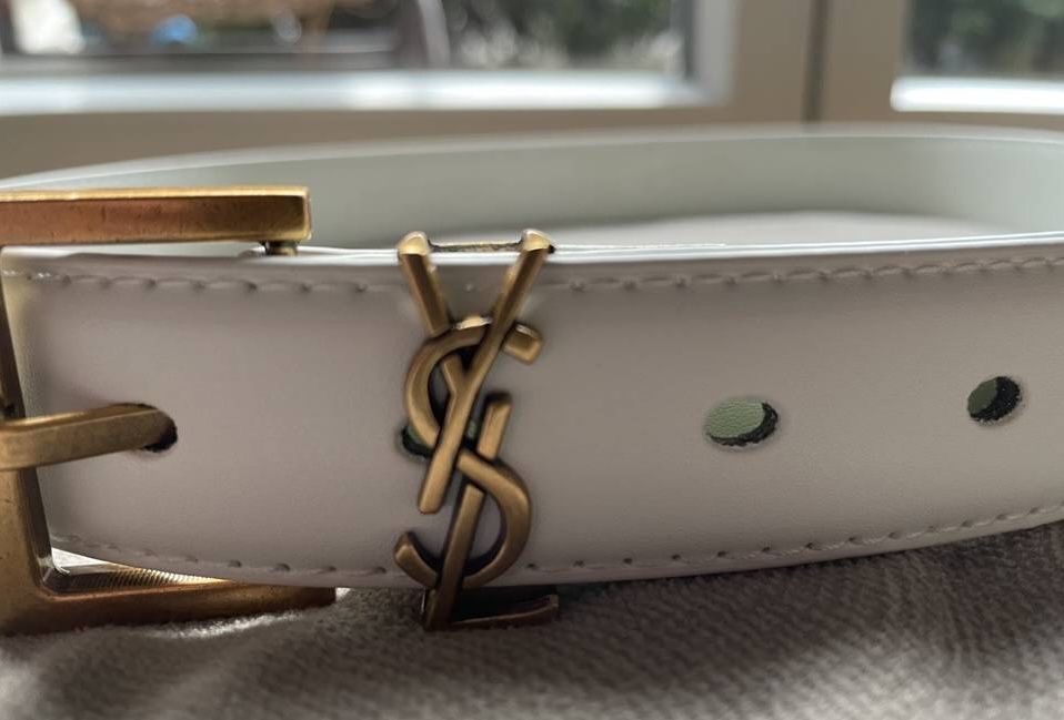 Pasek YSL Saint Laurent biały