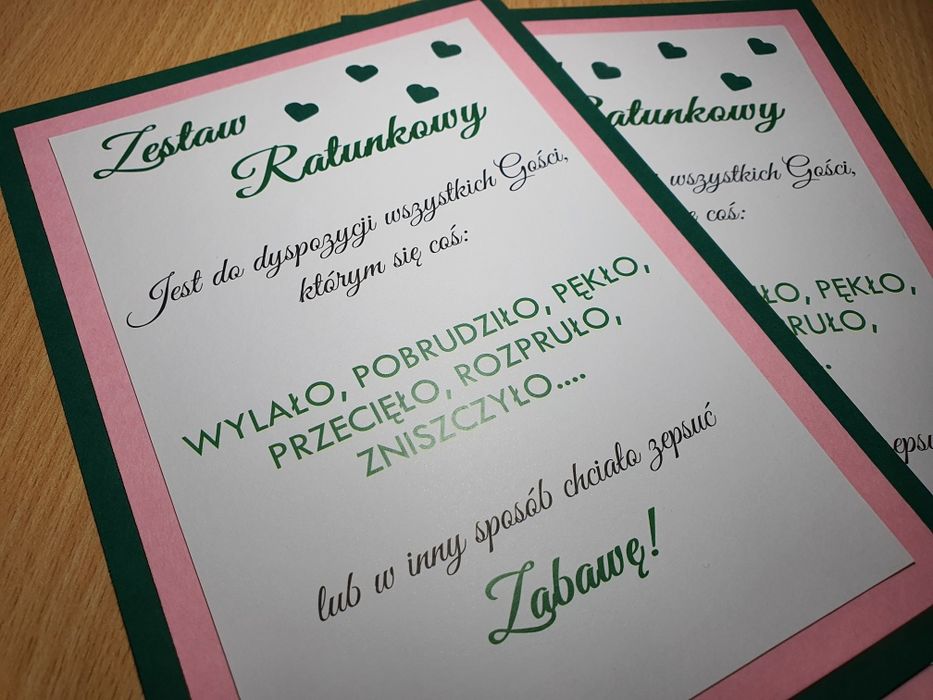 Koszyk ratunkowy karta informacyjna, wesele