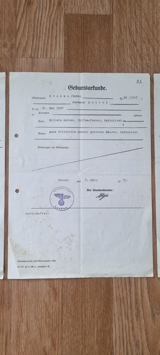 1910 - 1939 Akty urodzenia i pocztowki