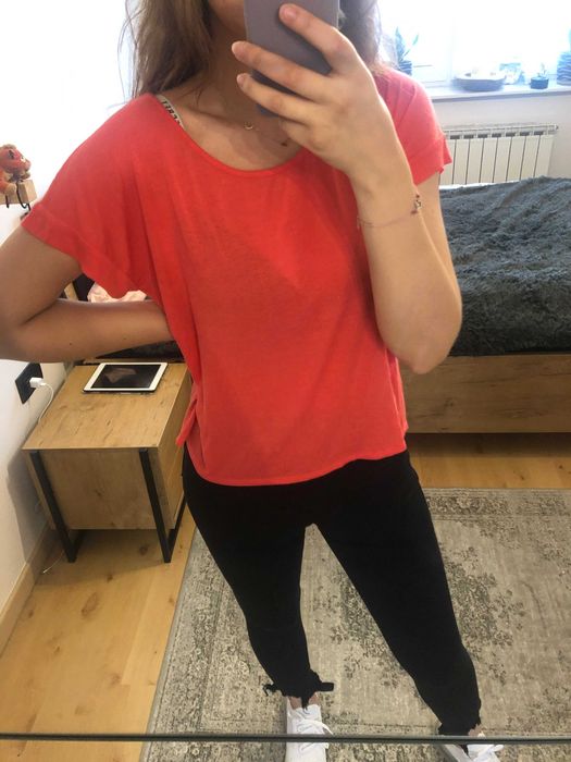 Tshirt bluzka koszulka malinowa różowa