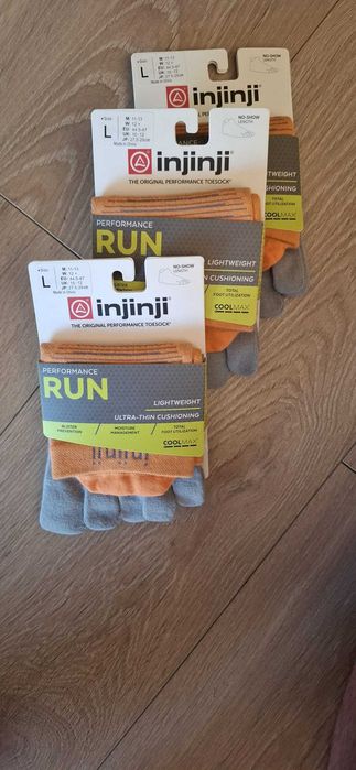 3 pary skarpety do biegania Injinji RUN No-Show Running roz. L 44,5-47