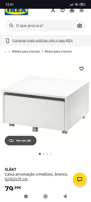 Caixas arrumação com rodízios Slakt IKEA