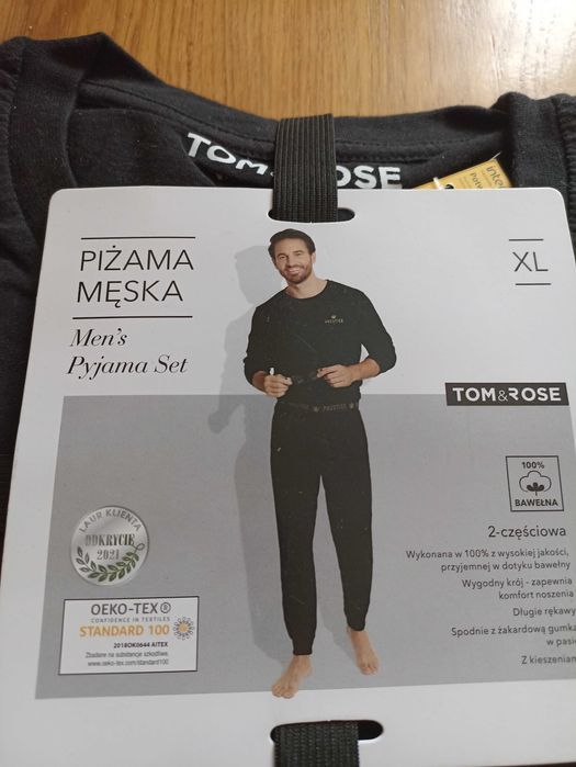 Piżama męska z tom&rose czarna Prestige XL xxl nowa
