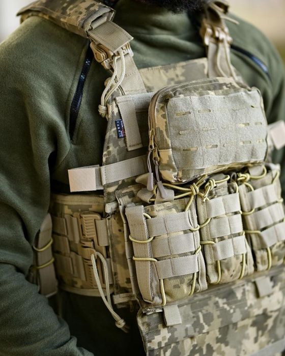 Плитоноска 7.62 розгрузка Sword піксель з напашником і підсумками