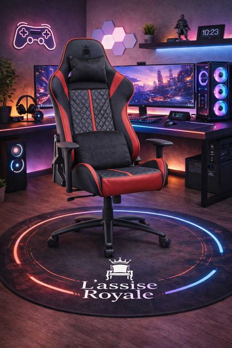 Fotel Gamingowy pikowany PREMIUM Obrotowy Biurowy Regulowany Ergonom