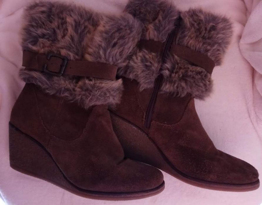 Botas de pêlo - Salto Cunha - Mulher 37