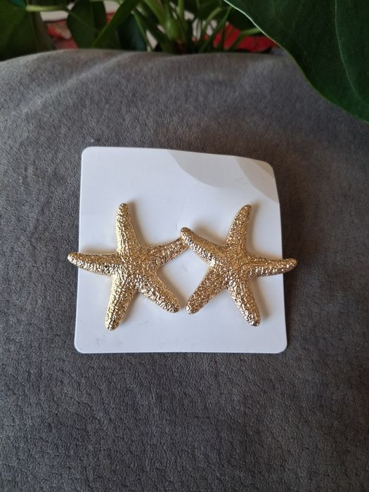 Conjunto colar e brincos com estrela do mar