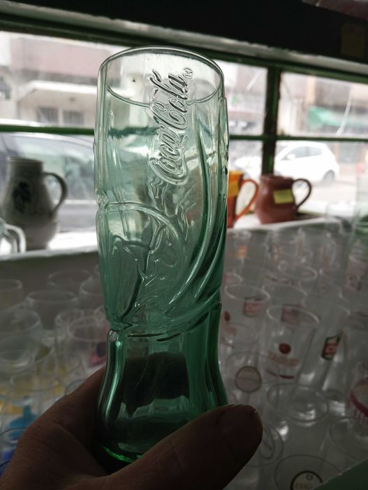 Coleção de copos de vidro da Coca-Cola