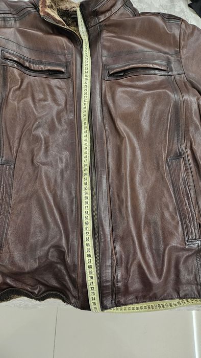 Дублёнка мужская кожа цигейка натуральная зима