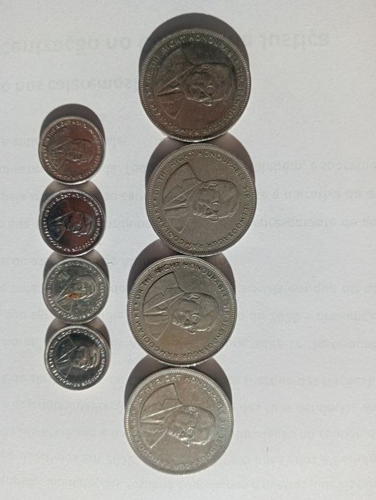 8 moedas das Maurícias 1987-95