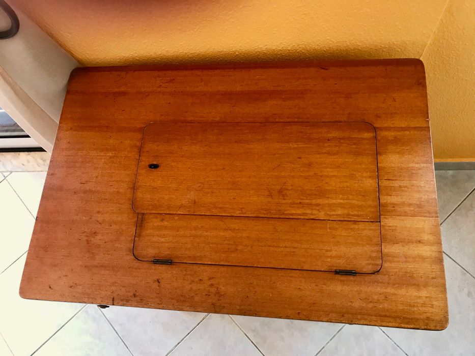 Máquina de Costura, consola, madeira, vintage, rústica