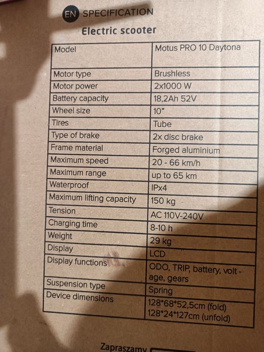 Motus Pro10 sport  Daytona -