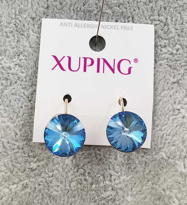 Kolczyki 18K pozłacane 16/12 MM HELIOTROPE CRYSTAL Swarovski