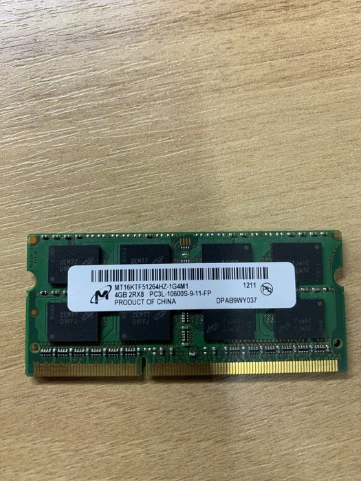 Оперативна памʼять 4 Gb, DDR3L, для ноутбуків