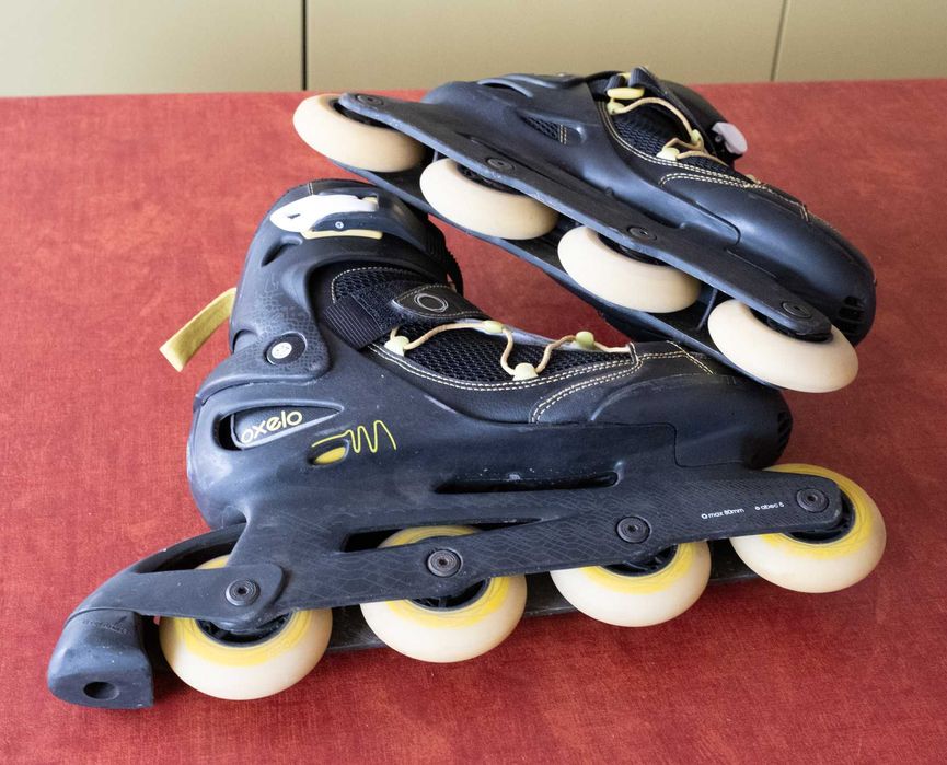 Patins em linha adulto homem 42,5 + Protecções + Saco de transporte