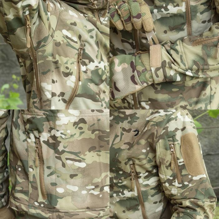 Комплект тактичної форми Soft Shell Caiman мультикам куртка ,штани та убакс