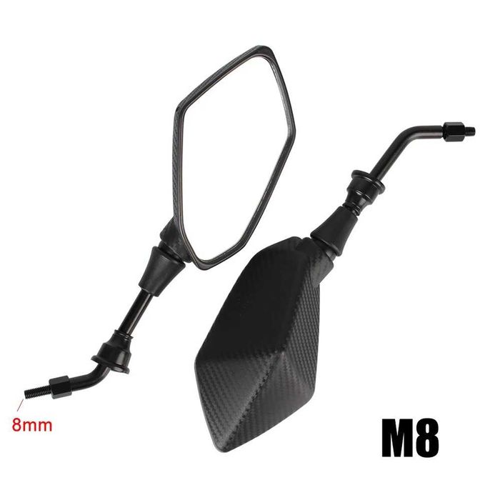 Espelhos Retrovisores Moto Aspeto Fibra de Carbono