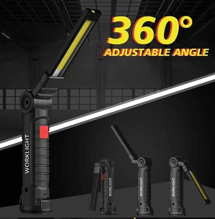 Lanterna LED COB recarregável magnética com caixa