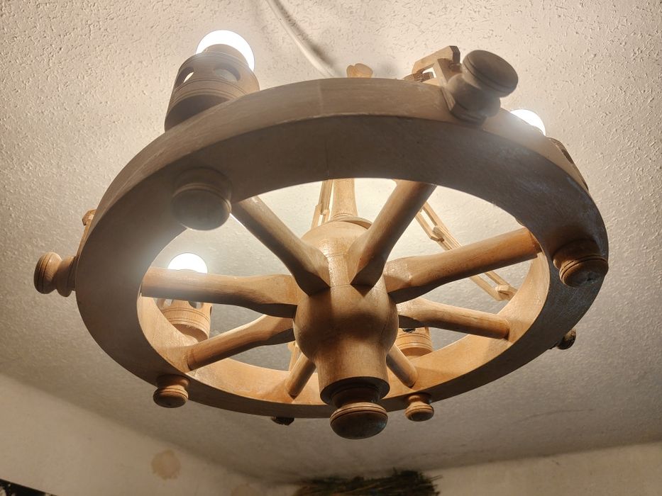 Lampa wisząca żyrandol koło ster statku Łodzi
