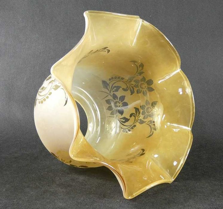 Miodowy TULIPAN klosz LAMPA NAFTOWA secesja 8,5 cm kwiat