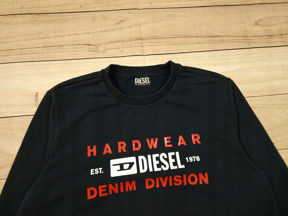 DIESEL Bluza Męska Crew Neck Logowana r. L