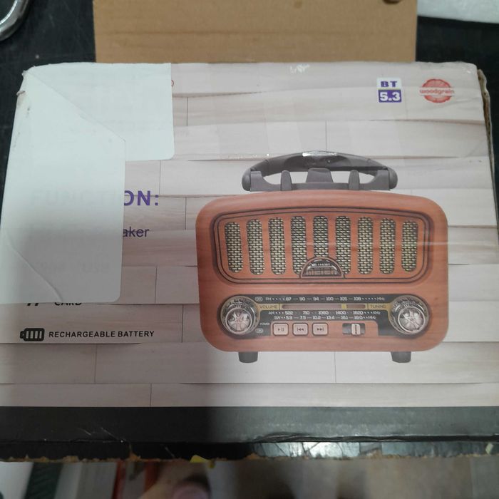Ретро-радіоприймач / бездротова колонка Meier MD-1163BT (Bluetooth 5.3, Woodgrain)