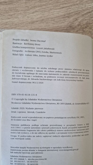 Podręcznik do matematyki szkoła średnia