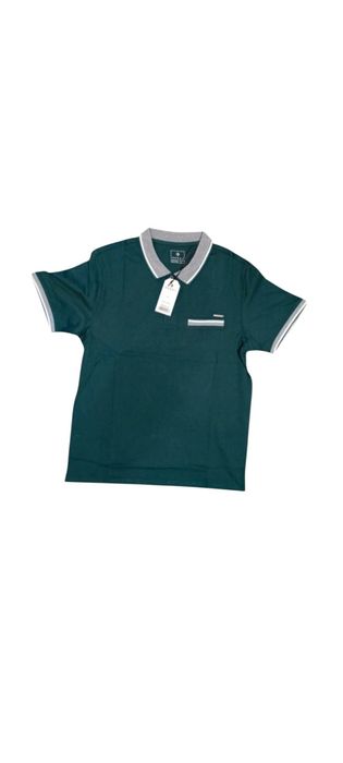 Koszulka męska polo MORAJ 100% bawełna L – Zielona / Niebieska