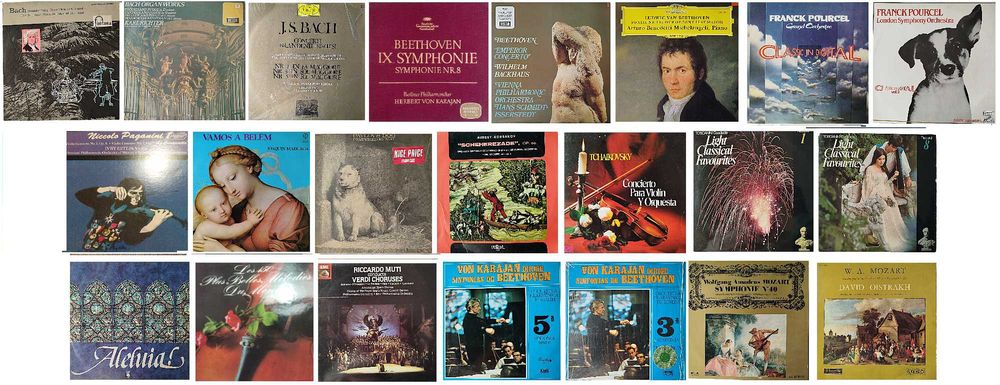 Discos LP Vinil–Bach,Beethoven,Mozart,Paganini,Tchaikovsky,Verdi e +