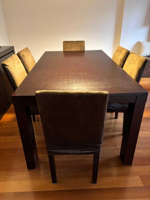 Mesa de jantar extensível 1x1,80 m (abre até 3 m) + Cadeiras - Maia