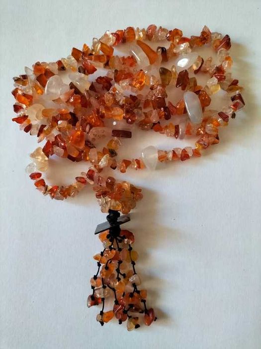 Conjunto em ágata cornalina e madrepérola