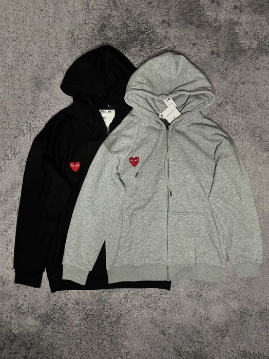 Зип худи Comme Des Garcons Play / Сірі та чорні