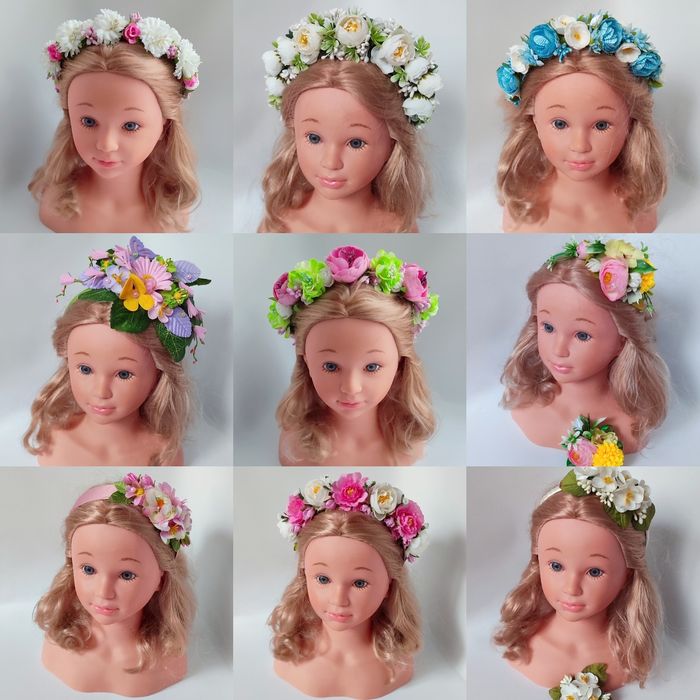 Обруч весна, весняний обруч, віночок з квітами