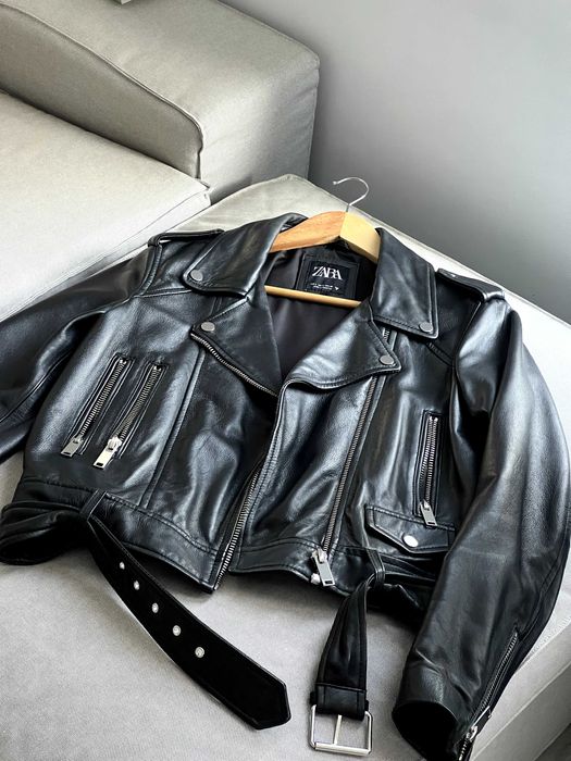 Шкіряна жіноча куртка ZARA