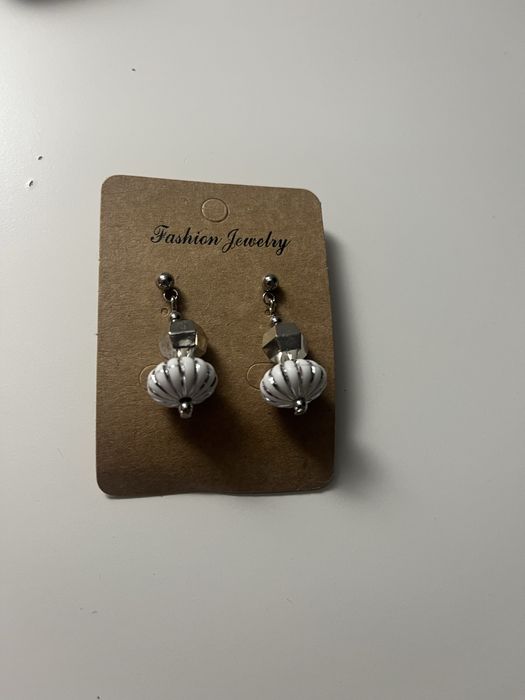 Brincos Artesanato Branco/Pérola