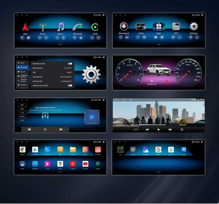 CarPlay Android Auto Radio DAB+ Opcja Bluetooth YouTube Yanosik Android USB GPS WiFi 4G MP3 Mercedes E W212 System NTG4.5 BOSE