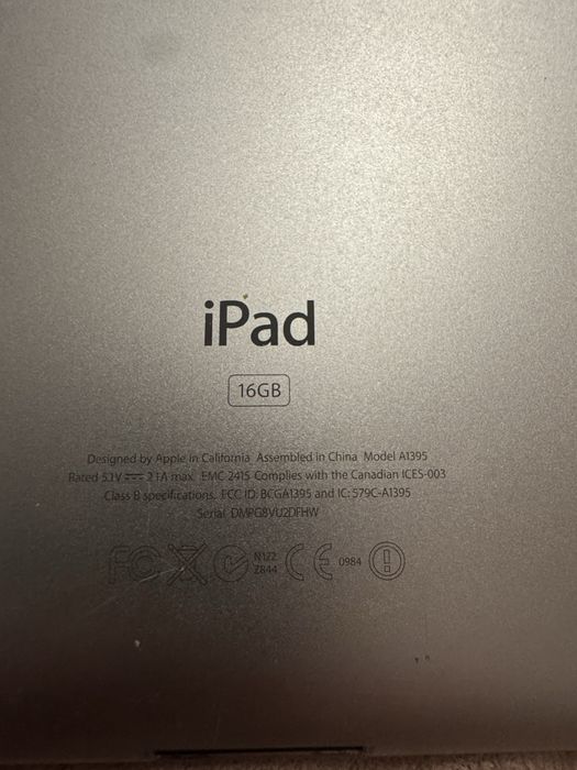 iPad 2 A1395 + kabel – blokada iCloud