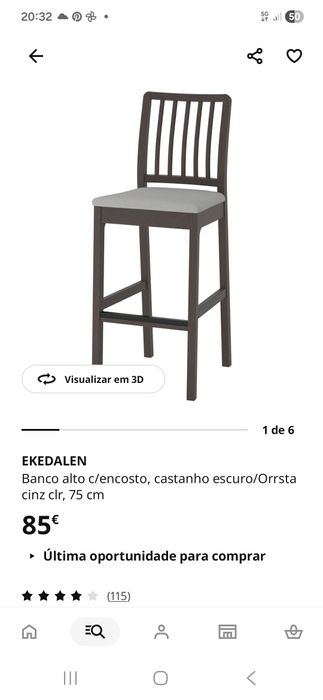 Cadeiras altas, 75cm
